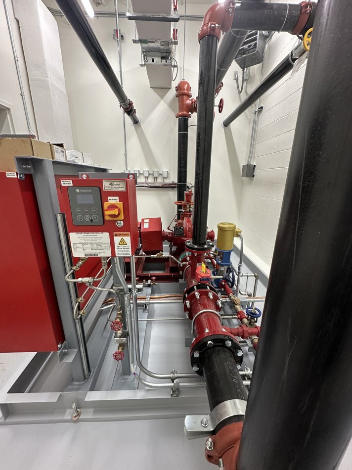 Fire pump room during annual inspection
