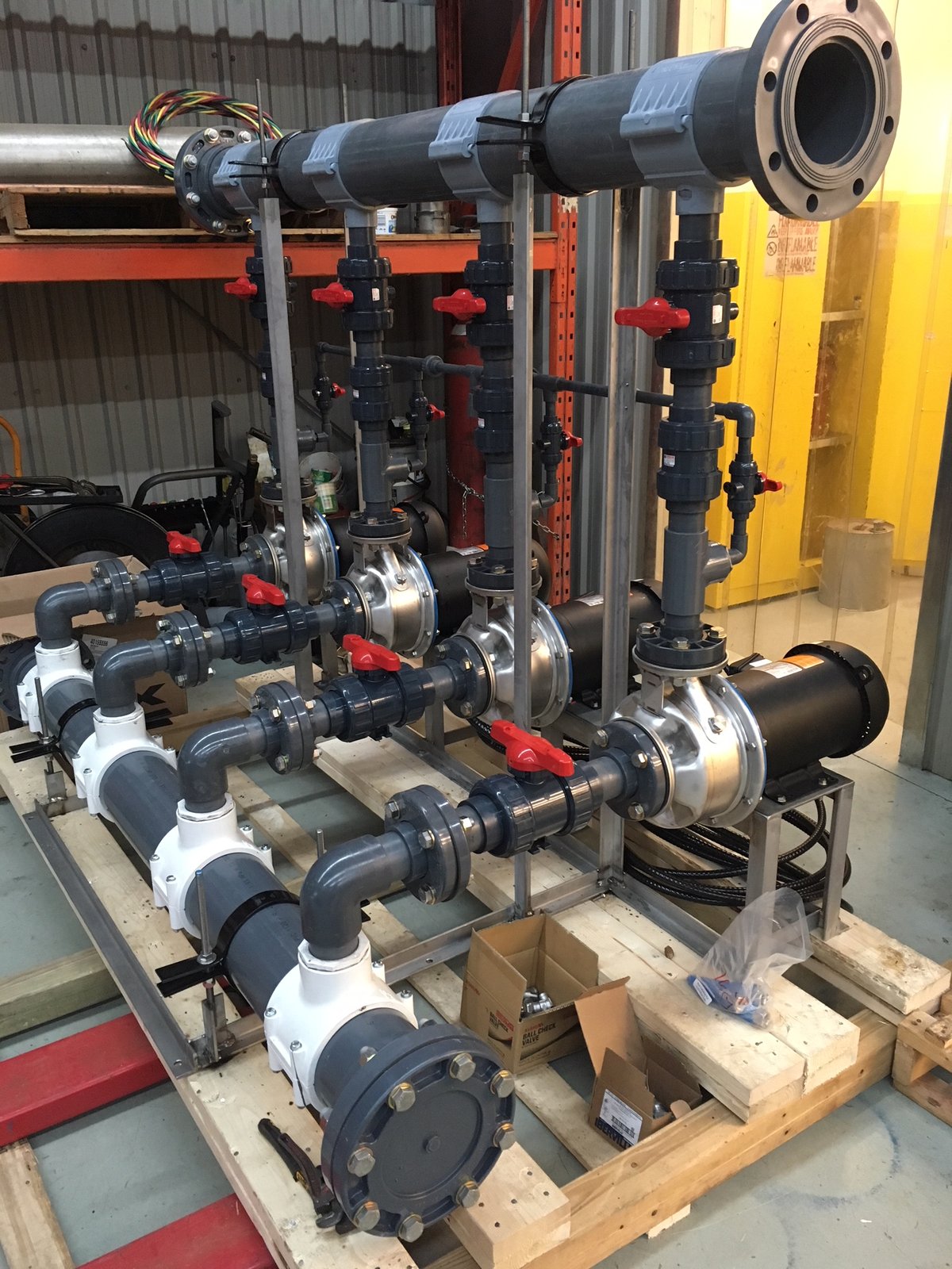 Stainless process pump skid