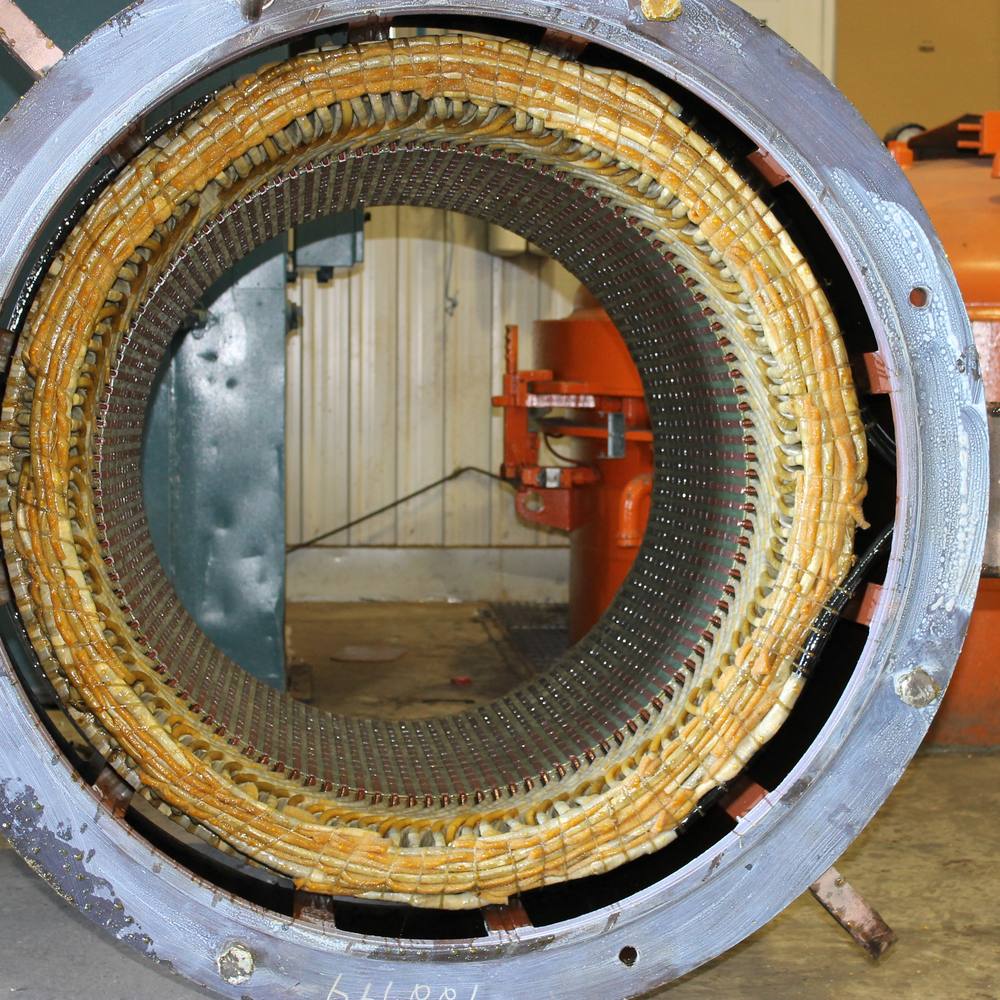 Electric motor being tested